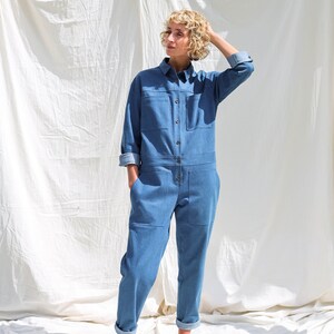 Denim long sleeve utility coverall AMBRE OFFON CLOTHING image 3