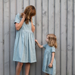 Matching Dresses - Matching Mommy and Me Dresses - Polka Dot Dress - Linen Dresses - Mint Linen Dresses - Handmade by OffOn