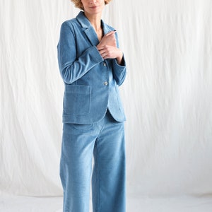 Light blue wide wale corduroy blazer OFFON Clothing image 2
