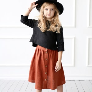 Linen skirt for girl/OFFON CLOTHING image 2