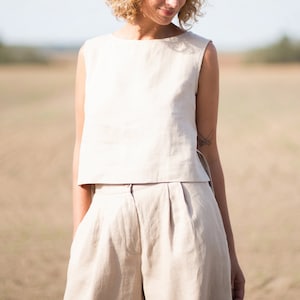 Wide leg linen trousers / OFFON CLOTHING image 4