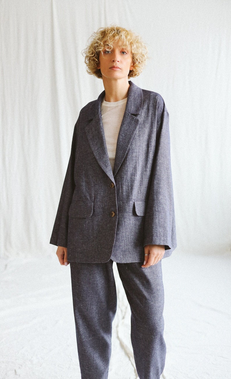 Wool and linen oversized blazer OFFON Clothing image 2