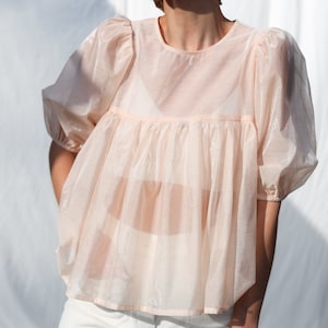 Puffy sleeve viscose organza blouse OFFON CLOTHING image 3