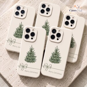 Cream Christmas Tree iPhone Case, Frosted Camera Protection, Soft TPU Cover