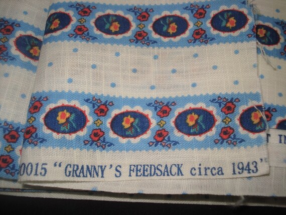 Granny's Feedsack Circa 1943 Cotton Craft Sewing Quilting Fabric BTY x 42 Inches 