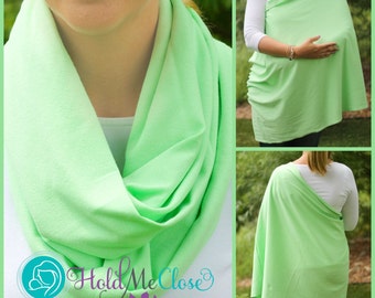 Super SALE! Key Lime 100% Organic Cotton Hold Me Close Nursing Scarf - Nursing Cover - Infinity Nursing Scarf - Nursing Poncho