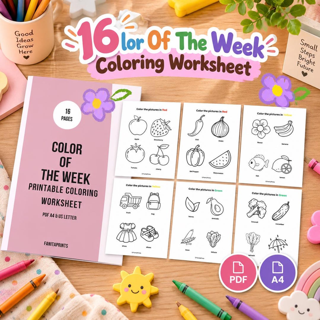 Preschool Color of the Week Worksheets, Printable Learning Activities ...