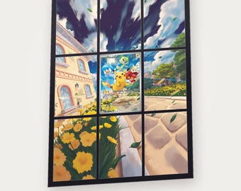 Pikachu SVP 027 Extended Art Pokemon Binder Page | SVP Black Star Promos 9 Pocket Binder Insert | Pokemon Card Display