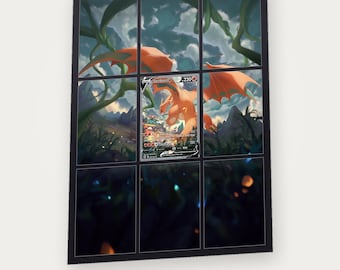 Charizard V 154 Uitgebreide kunstmap-inzet | Display met 9 vakken (digitale download)