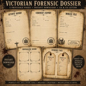 Victorian Era Autopsy Report Printable
