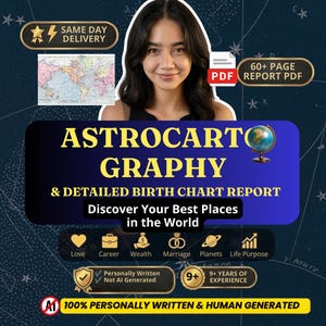 Astrocartografieconsult op dezelfde dag | Gepersonaliseerde astrologische kaart, verhuisastrologierapport, beste woonplaatsen, carrière- en reisgids (pdf)