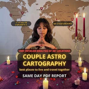 Couple Astrocartography Reading | Best Places to Live Together | Relocation Astrology Map | Love Travel Report  | Life Path Astrology PDF