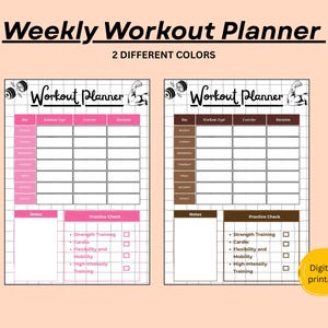 Agenda di allenamento stampabile, semplice diario fitness, tracker di allenamento formato A4