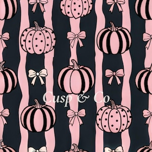 Motivo senza cuciture di Halloween con zucche scure / Carta digitale Pastel Goth / Motivo floreale autunnale Gothic Coquette / Sublimazione su tessuto