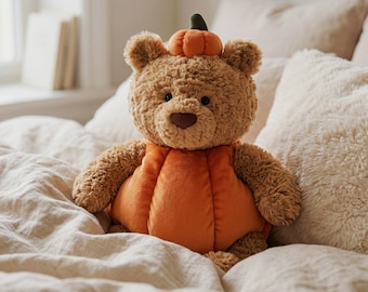 Peluche de oso calabaza Jellycat Bartholomew, regalo festivo de Halloween y otoño para niños y familia, lindo juguete de oso disfrazado