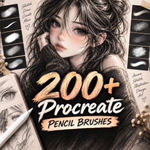 200+ Procreate pennpenslar, skiss- och ritpenselset, digitala penntexturpenslar, skuggnings- och illustrationpenslar för Procreate