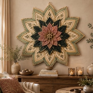 3D Mandala Wall Hanging Pattern PDF | Quilted Flower Wall Art Tutorial | Boho Textile Decor DIY | Modern Embroidery Pattern