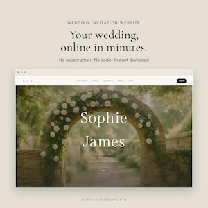 Wedding Website Template — HTML, Self-Hosted, No Subscription, No Code | Garden Elegance