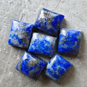 Beautiful Natural Blue Lapis Lazuli Rectangle Cabochon | AAA Quality Loose Gemstone | Flat Back  |5x10-15x30 MM | Pendent Jewelry Stone