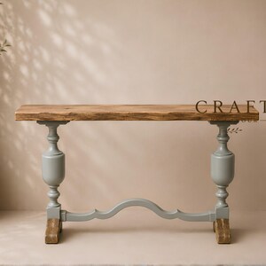 Handcrafted Solid Mango Wood Console Table | Farmhouse Entryway Accent Table