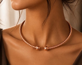 Pure Copper Tensor Necklace 432Hz Healing Frequency Choker Handmade Red Copper Energy Jewelry Unisex Healing Neckless,gold and silver plated