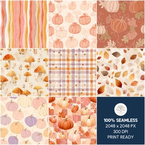 Autumn Seamless Pattern, Autumn Pattern, Autumn Digital Paper, Fall ...