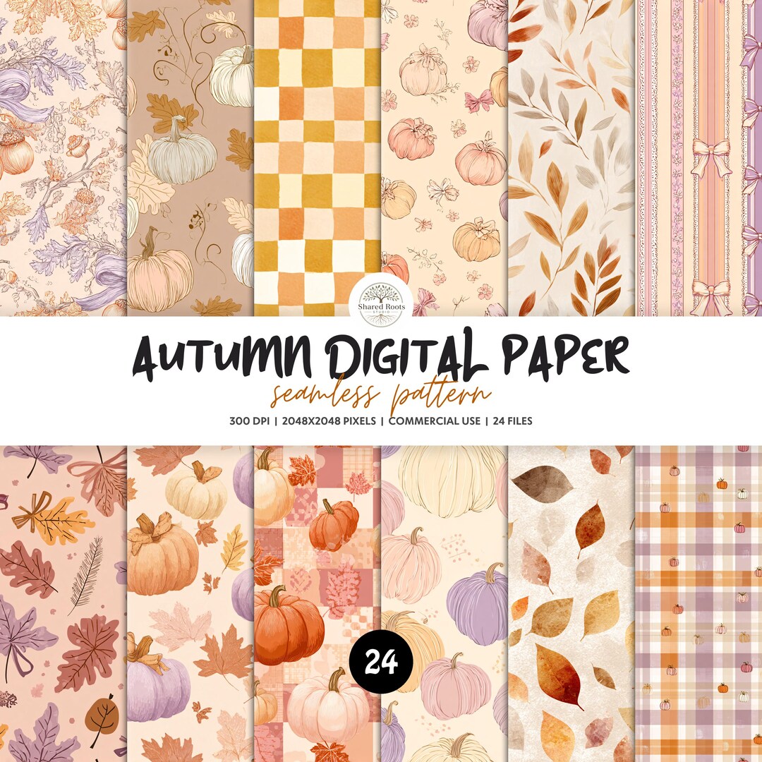 Autumn Seamless Pattern, Autumn Pattern, Autumn Digital Paper, Fall ...