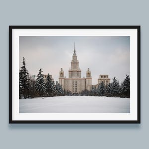 Moscow University Winter - Architecture Photography - Russia Poster - Nordic Wall Decor - Urban Landscape Photo Print