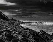 Apocalyptic Coastal Landscape - Black and White Fine Art Print - Gift for Nature and Basque Lovers