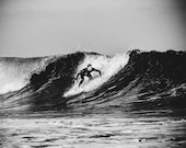 Epic Surfing Moment, Moliets et Maa Beach - Black and White Photography Print