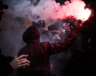 Black Bloc against the labor law - Color Photo Print - Symbol of Resistance and Fighting - Engaged Decoration Original Limited Edition Print