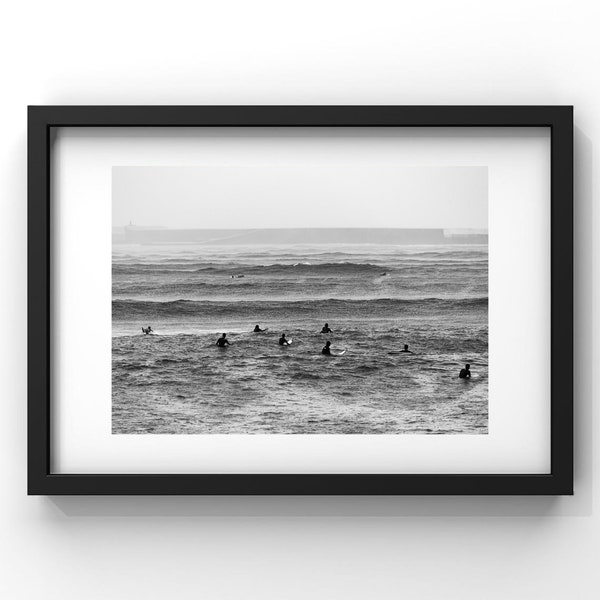 Fine Art Ocean Surf Print - Photographie en noir et blanc Minimaliste Saint-Jean-de-Luz Fine Art Photographie Mur Décor