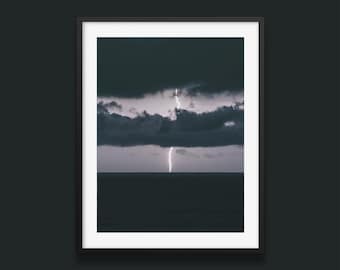 Lightning Over the Black Sea Print – Night Storm Photography