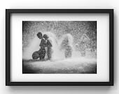 The Trocadero Bathers 08 - Black and White Photo - Limited Edition