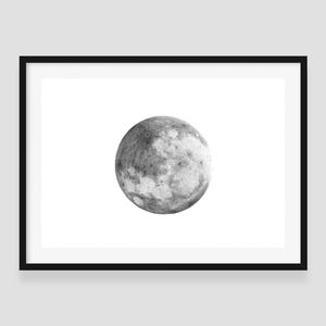 Impressão fotográfica de lua cheia em fundo branco - Decoração de parede exclusiva para adicionar um toque de magia ao seu espaço