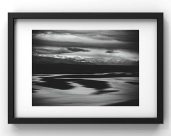 Mystical Iceland Black and White Art Print - Contemporary Wall Decor - Scandinavian Travel Souvenir
