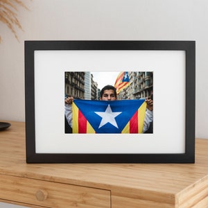Young Man with Catalonia Flag Color Photography Barcelona Demonstration image 7
