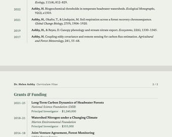 Academic / Researcher CV Template + Cover Letter | Editable in Canva | ATS-Friendly | Instant Download