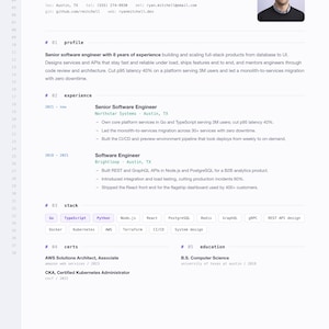 Software Engineer Resume Template + Cover Letter | Editable in Canva | ATS-Friendly | Instant Download