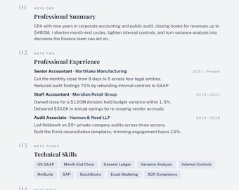 Accountant / CPA Resume Template + Cover Letter | Editable in Canva | ATS-Friendly | Instant Download