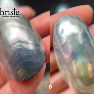 Blue Grey Silver Osmena Pearl Shell Cabochon oval freeform OS22 MAY001 choose preferred piece image 10