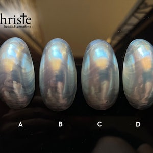 Blue Grey Silver Osmena Pearl Shell Cabochon oval freeform OS22 MAY001 choose preferred piece image 3