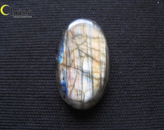 Labradorite Oval Cabochon 15x25x4mm yellow fire (D)