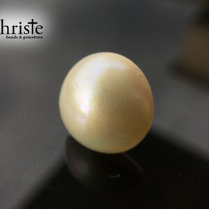 White Mabe Pearl Cabochon 14.6mm round Imperfect Beauty MB23 FEB005 IB image 3