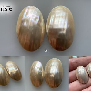 Osmena Pearl Shell Cabochon Cream/Blue/Pink oval duo pairs 15-16mm x 25-30mm choose preferred pair OS23 OCT005 image 10