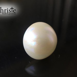 White Mabe Pearl Cabochon 14.6mm round Imperfect Beauty MB23 FEB005 IB image 2