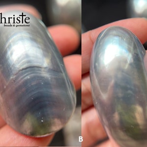 Blue Grey Silver Osmena Pearl Shell Cabochon oval freeform OS22 MAY001 choose preferred piece image 8