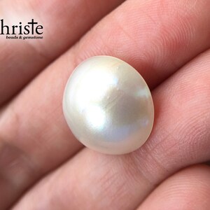 White Mabe Pearl Cabochon 14.6mm round Imperfect Beauty MB23 FEB005 IB image 4