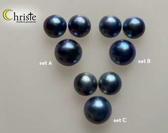 Blue Mabe Pearl Round Set mm (choose preferred set)(MB24 MAR011)
