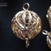 Handmade Filigree Beads Gold Plated Copper Hollow Round medium 16-17mm (diamond pattern)